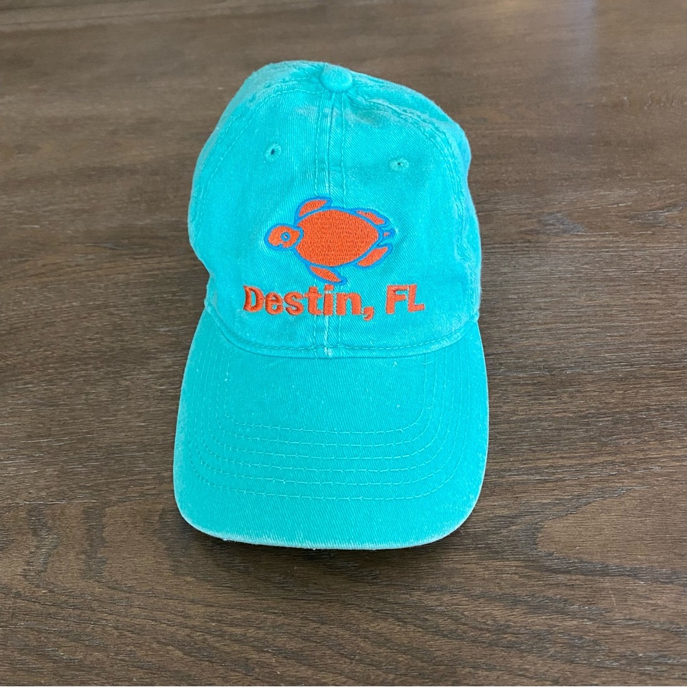 Turquoise Destin, FL Cap with Orange Turtle
